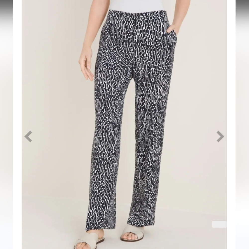 Geometric Brick-Print Wide-Leg Pants ⛓️